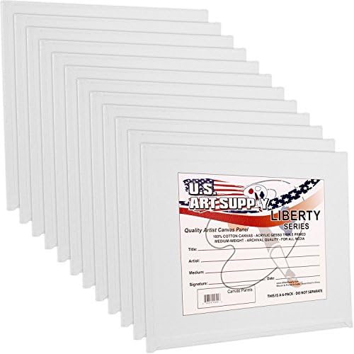 US Art Supply 5 X 5 inch Professional Artist Quality Acid Free Canvas Panel Boards for Painting 12-Pack (1 Full Case of 12 Single Canvas Board Panels)