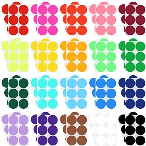 2 Inch 20 Colors Colored Labels Round Stickers Colored Dot Stickers Large Labels Coding Sticker Self Adhesive Dot Stickers Circle Stickers for Coloring Marking Organizing (240 Pieces)