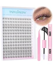 Natural Lash Extension Kit 168Pcs Lash Clusters Kit Wispy Eyelash Extensions 9-12MM Individual Lashes Extensions with Bond and Seal Lash Glue and Eyelash Extension Tweezers DIY at Home by TNFVLONEINS