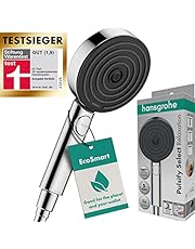 hansgrohe Pulsify Select S - wassersparender Duschkopf 9 l/min (EcoSmart), Handbrause mit 3 Strahlarten (Relaxation Version), Duschbrause (⌀105mm), Sparduschkopf mit Antikalk-Funktion, Chrom, 24111000