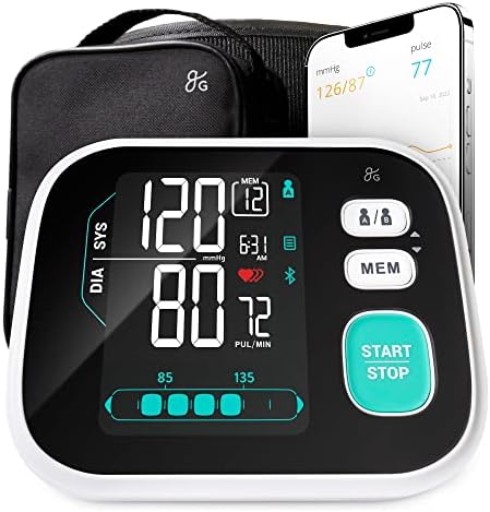 Greater Goods Premium Digital Bluetooth Blood Pressure Monitor for Home Use, Multicolor Large Screen, Black