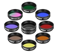 NEEWER 1.25” Telescope Eyepiece Filter Set (10 Pack), 5 Planetary Color Filters, 2 Variable Polarizing Filters, UHC Filter,…