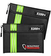 ROLOWAY Fireproof Bag (9.6 x 6.6 inches) 5200°F Heat Insulated with Reflective Strip, Fireproof M...