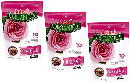 Jobe's Organics Fertilizer Spikes For Roses, Flowering Shrubs 10 pk (04128)