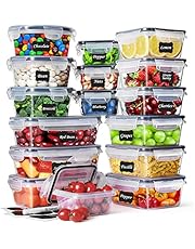Feshory Airtight Food Storage Container Set, Fridge Pantry Organiser Ideal for Home &amp; Kitchen Organisation - Meal Prep Containers &amp; Lunch Box with 100% Leak Proof Lids (22 Combo)