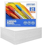 FIXSMITH Canvas Boards for Painting 8x10 Inch, Super Value 24 Pack Paint Canvases, White Blank Ca...