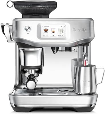 Breville the Barista Touch Impress Espresso Machine with Grinder & Milk Frother, Espresso Maker with Assisted Tamping, Cappuccino & Latte Machine for Home, BES881BSS, Brushed Stainless Steel