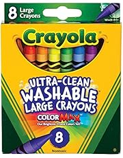 CRAYOLA 8 Pack Ultra Clean Washable Large Crayons, Crayola&#39;s Brightes and Truest Colours Yet, Perfect for School, Art and Craft, Colouring, Drawing, Child Safe and Nontoxic., Assorted, CYO523280