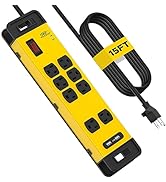 CRST 8-Outlet Power Strip with 2 USB, Heavy Duty Surge Protector 1960J with 15 ft Long Cord, 15A/...