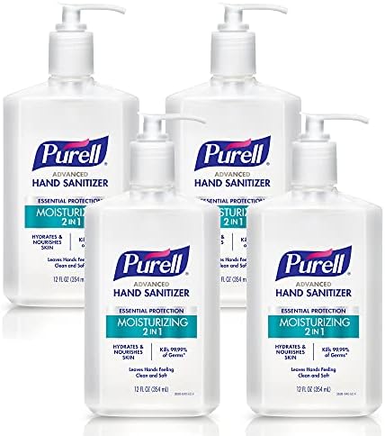 Purell 2in1 Moisturizing Advanced Hand Sanitizer Gel, 12 oz Pump Bottle (Pack of 4) - 3698-06-EC