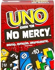 Mattel Games UNO Show ‘em No Mercy Card Game for Kids, Adults &amp; Family Parties and Travel with Extra Cards, Special Rules and Tougher Penalties.