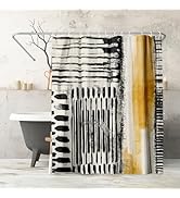 Americanflat 71x74 Abstract Shower Curtain - 100% Polyester Shower Curtain with 12 Hooks - Bathro...