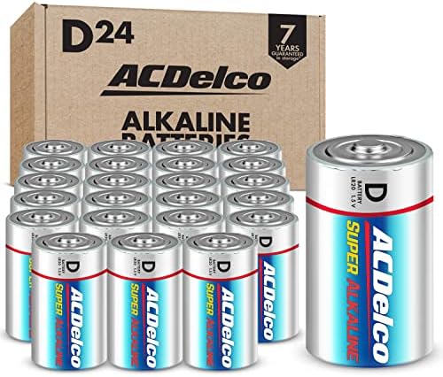 Powermax ACDelco 24-Count Size D Cell Alkaline Batteries Super Alkaline Battery 7-Year Shelf Life Reclosable Packaging