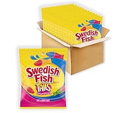 SWEDISH FISH Tails 2 Flavors in 1 Soft & Chewy Candy, 12-3.6 oz Bags