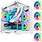 Gabinete Gamer Branco GB1791 4 fans RGB Micro-Atx Em vidro temperado