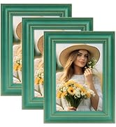 Golden State Art, 5x7 Vintage Green Picture Frame with Ornate Gold Trim Finish Photo Frames - Sui...