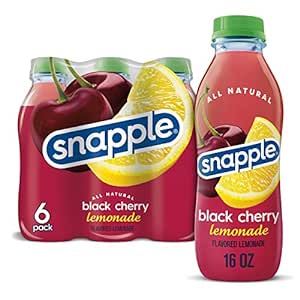 Snapple Black Cherry Lemonade, 16 fl oz recycled plastic bottle, 6 pack