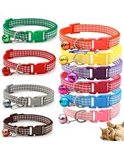 10 Pcs Breakaway Cat Collar, Breakaway Cat Collars with Bells, Quick Release Cat Collar Colorful Kitten Collars Safety Buckle with Bell, Ideal for Girl Cats Male Cats Kittens Puppies(Mixed Colors)
