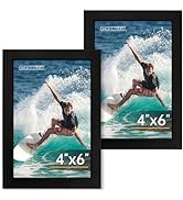 FIXSMITH 4x6 Picture Frame Set of 2, 4x6 Photo Frames with HD Plexiglass for Wall Hanging or Tabl...