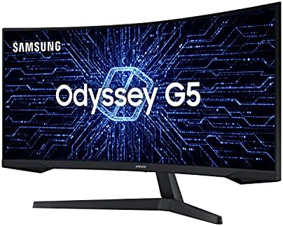 Samsung ‎C34G55TWWL Odyssey 34' - Monitor Gamer Curvo, WQHD, 165Hz, 1ms, tela ultrawide, HDMI, Display Port, Freesync Premium, preto, série G5