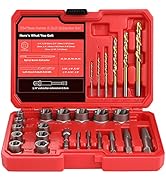 UYECOVE 30 Pcs Spiral Screw Extractor Bolt Extractor Set, 6542/4341 HSS Left Hand Drill Bit Set, ...