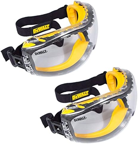DEWALT DPG82-11 Concealer Clear Anti-Fog Dual Mold Safety Goggle,ZNKJxm 2 Pack (1 Count Clear Lens)