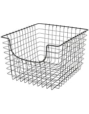Spectrum Scoop Wire Basket (Industrial Gray) - Storage Bin &amp; Décor for Bathroom, Closet, Pantry, Under Sink, Toy, Shelf, Kitchen, &amp; Nursery Organization