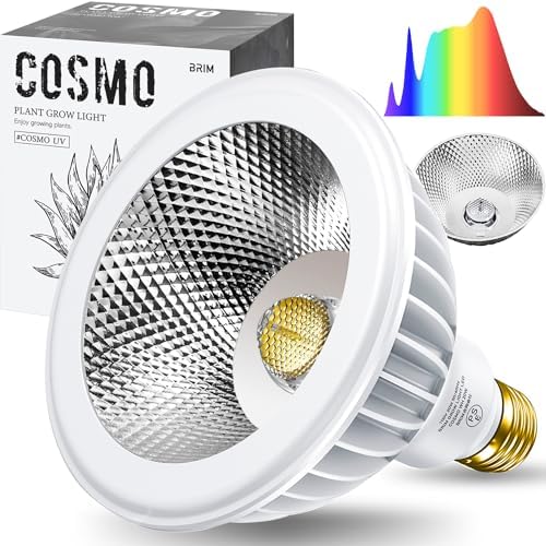 【グリーンアドバイザー推薦】BRIM(ブリム) COSMO UV 20W 植物育成ライト フルスペクトル 高PPFD 高力率 高演色性 植物用LEDライト 省エネ設計 長寿命 E26口金 反射板＆集光レンズ付き WH 暖色系 4000K