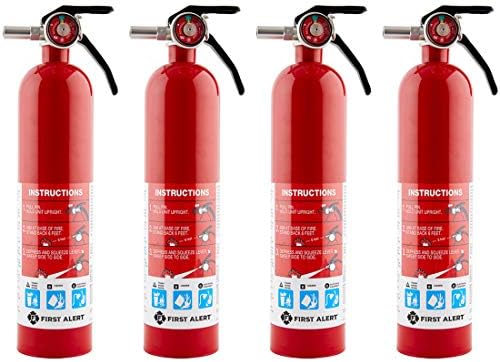 First Alert Home1-4, First Alert Standard Home Fire Extinguisher, Red 4pk