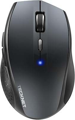 TECKNET Bluetooth Mouse, 3200 DPI Wireless Mouse, 2-Year Battery Computer Mouse 6 Adjustable DPI, 6 Buttons Compatible with Laptop/Windows/Computer