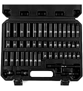 Reniteco 48-Piece 3/8" Drive Socket Set, SAE (5/16"-3/4") & Metric (8mm-22mm), Deep & Shallow Soc...