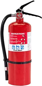 FIRST ALERT PRO5 Rechargeable Heavy Duty Fire Extinguisher, UL RATED 3-A:40-B:C, Red, 1-Pack