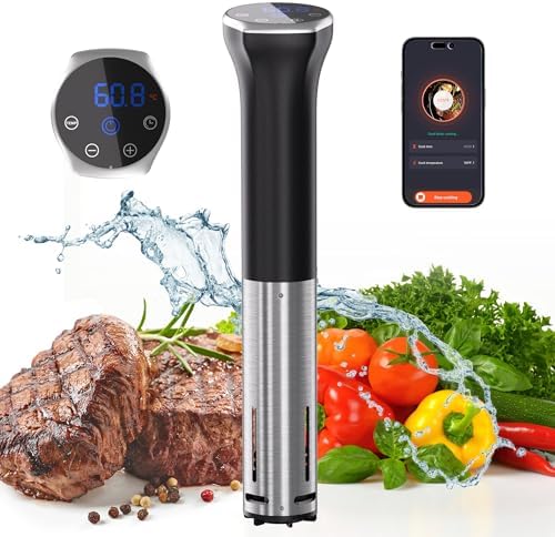 Sous Vide Machine, Sous Vide Cooker 1100W, WiFi Connect App Control with Recipe, Fast-Heating Immersion Circulator Cooker with Accurate Temperature and Time Control, Ultra Quiet, IPX7 Waterproof