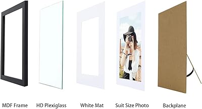 Picrit 8x10 Picture Frame Set of 12, Display 5x7 with Mat or 8x10 Without Mat, Photo Frames for Wall Mounting or Table Top Display, Black.