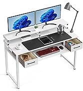 ODK Computer Desk with Keyboard Tray and Drawers, 48 inch Office Desk with Storage, Writing Desk ...
