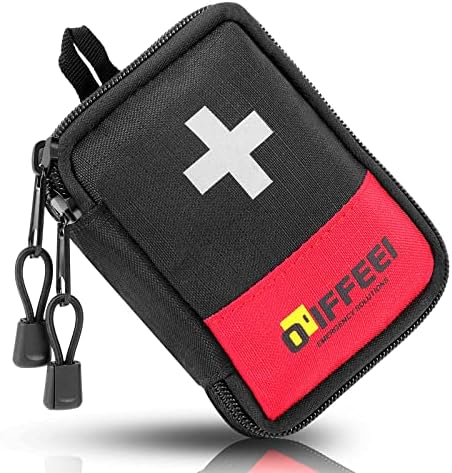 O'IFFEEI Small Mini First Aid Kit Bag Empty, Handy Portable for Camping Hiking Backpacking Car Home Office. Mini Medical Bag for Emergency and Survival.