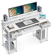 ODK Computer Desk, 48'' Office Desk with Keyboard Tray, Writting Desk with Drawers and Monitor St...