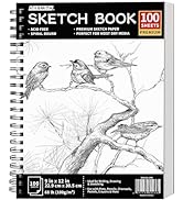 FIXSMITH 9"X12" Sketch Book | 100 Sheets (68 lb/100gsm) Spiral Sketchbook | Acid Free Drawing Pap...