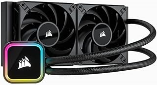 CORSAIR iCUE H100i RGB Elite Liquid CPU Cooler (16 Dynamic RGB LEDs, 120mm AF Elite Series FDB Fans, 240mm Radiator, Compa...