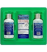 PhysiciansCare 24-300 Eyewash Station with Ophthalmic Solution Eyewash (Box of 2), Green, Double ...