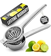 Lemon Squeezer Stainless Steel with Premium Quality Heavy Duty Solid Metal Squeezer Bowl - Large ...