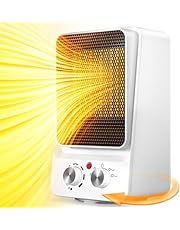 STORMHERO Fan Heater, Portable Electric Space Heater, 1500W/750W Household Heater for Indoors, Mini Fan Heater with Handle Suitable for Bathroom, Basement, Bedroom, Living Room &amp; Office