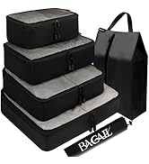 BAGAIL 6 Set Packing Cubes,Travel Luggage Packing Organizers with Laundry Bag