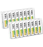 EBL AA Rechargeable Batteries 2800mAh Ready2Charge Quality AA Batteries - 16 Counts