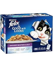 FELIX As Good As It Looks, Adult Favourite Selection Wet Cat Food, 5 cartons each 12x85 g