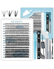 KevKev Lash Extension Kit 300Pcs Individual Lashes Kit Lash Clusters Kit DIY Eyelash Extension Kit with Lash Bond and Seal Lash Applicator Wispy Lashes Look Like Extensions (20D+40D+50D, D-10-18mix)