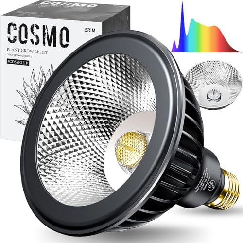 【グリーンアドバイザー推薦】BRIM(ブリム) COSMO UV 20W 植物育成ライト LED フルスペクトル 高PPFD 高力率 高演色性 植物用 省エネ設計 長寿命 E26口金 反射板＆集光レンズ付き (COSMO UV (BK 白色系 5800K)