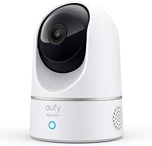 eufy Security Indoor Cam E220, 2K, Pan &amp; Tilt, Indoor Security Camera, Wi-Fi Plug-in Camera, Human &amp; Pet AI, Voice Assistant Compatibility, Night Vision, Motion Tracking, HomeBase not Compatible