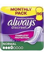 Always Discreet Incontinence Pads Women, Normal, Absorbency 3 or 4, 96 Sanitary Towels (24 x 4 Packs), Complete Protection for bladder Leak, Odour Neutraliser