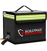 ROLOWAY Lipo Battery Bag Fireproof Bag (8.7 x 6.7 x 6.7 inch), Lipo Bag Fireproof Battery Bag, Li...